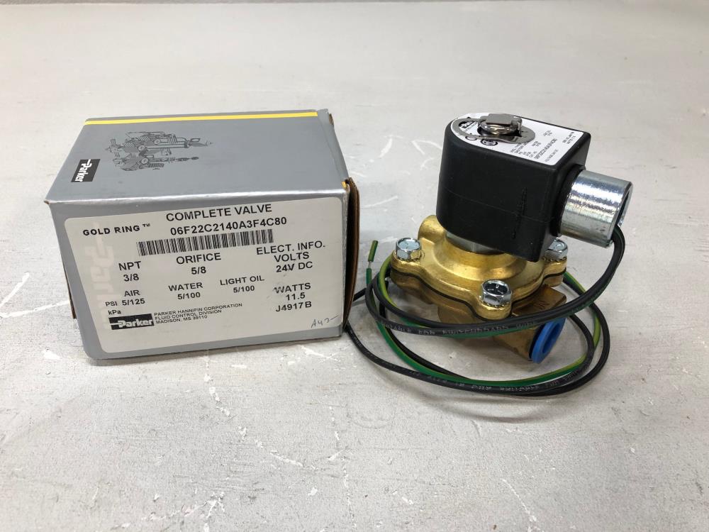 Parker 2-Way 3/8" NPT Brass Solenoid Valve 06F22C2140A3F4C80